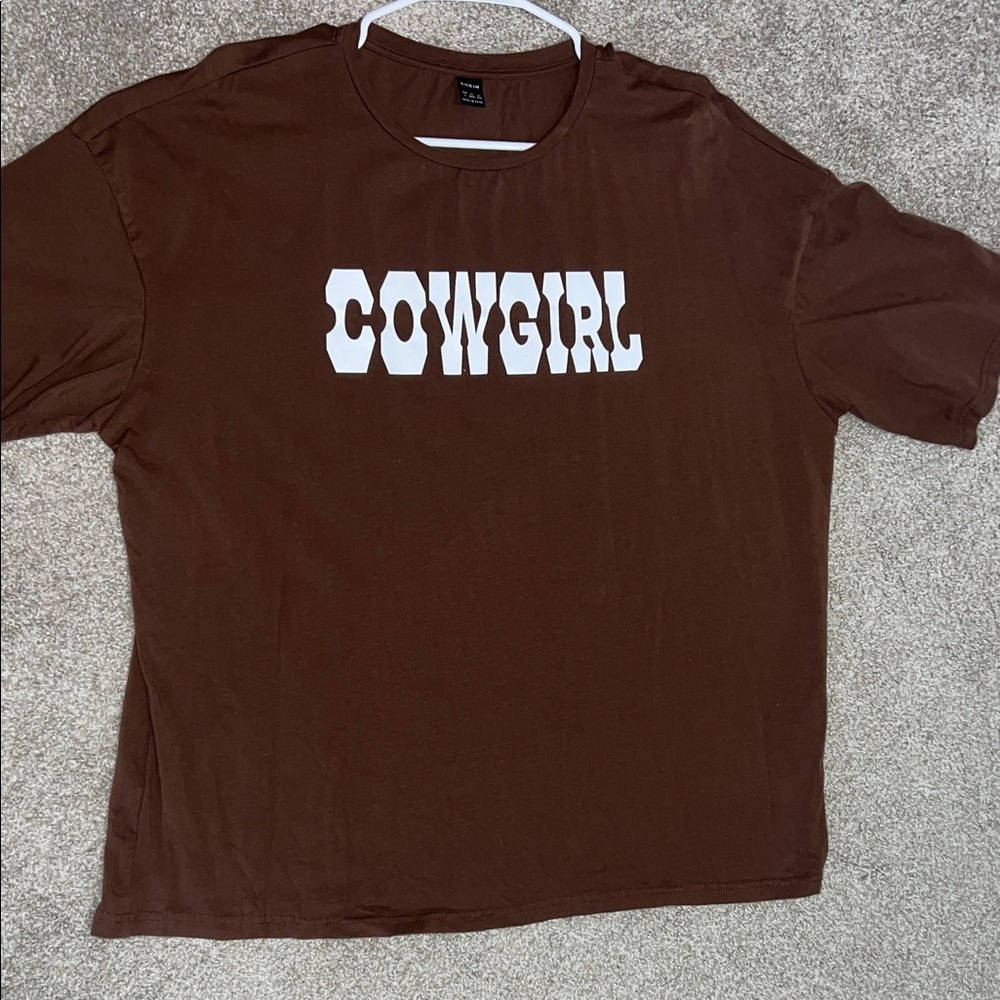 Soft Brown 'Cowgirl' Graphic T-Shirt